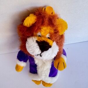 VTG 1993 Liberty Toy King Lion Plush 10 Inch Stuffed Animal Purple Robe Crown